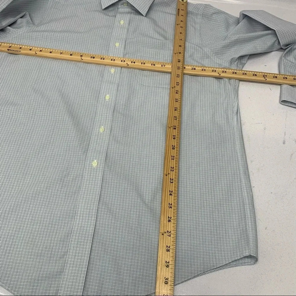 Brooks Brothers Shirt Lot Men 16 Non Iron Blue Stripe Check All Cotton Classic - Picture 9 of 11